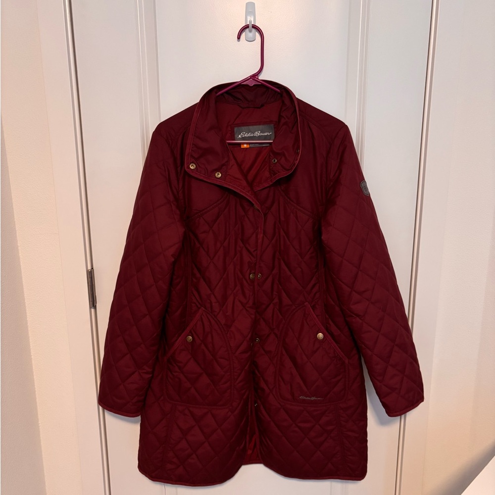 Eddie Bauer Year Round Quilted Field Jacket Maroon